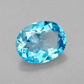 Topázio azul natural 3,10ct, corte oval, VS
