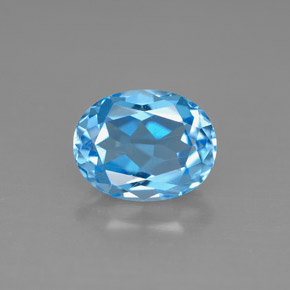 Topázio azul natural 2,52ct, corte oval, VS