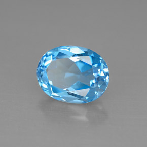 Topázio azul natural 2,52ct, corte oval, VS