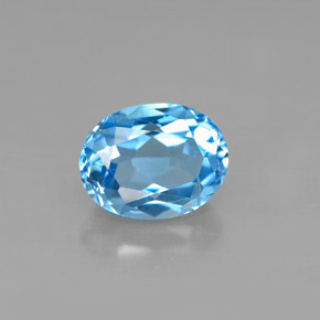Topázio azul natural 2,66ct, corte oval, VS