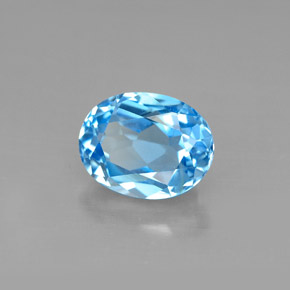 Topázio azul natural 2,66ct, corte oval, VS