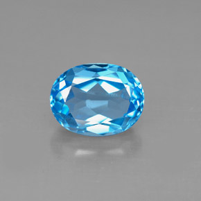 Topázio azul natural 2,64ct, corte oval, VS