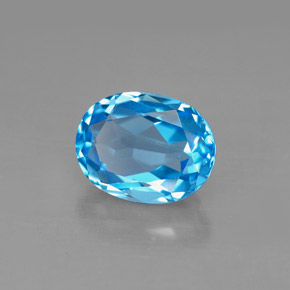 Topázio azul natural 2,64ct, corte oval, VS