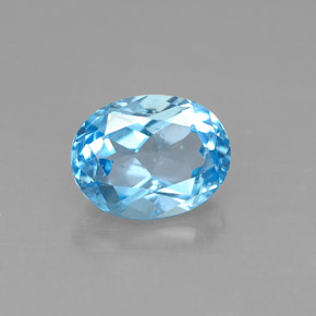 Topázio azul natural 2,53ct, corte oval, VS