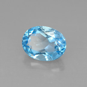 Topázio azul natural 2,53ct, corte oval, VS