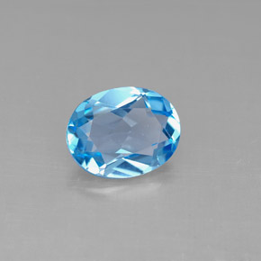 Topázio azul natural 2,11ct, corte oval, VS