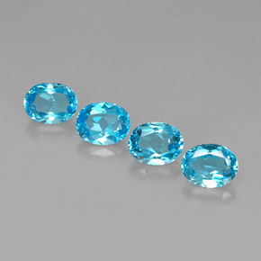 Pedras preciosas de topázio azul natural de  ct, corte oval, VVS-VS