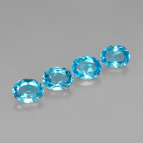 Pedras preciosas de topázio azul natural de  ct, corte oval, VVS-VS