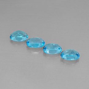Pedras preciosas de topázio azul natural de  ct, corte oval, VVS-VS