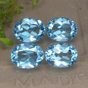 Pedras preciosas de topázio azul natural de 9,36 ct, corte oval, VVS-VS