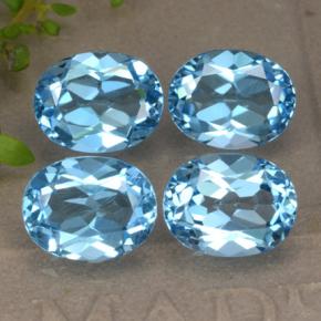 Pedras preciosas de topázio azul natural de 9,36 ct, corte oval, VVS-VS