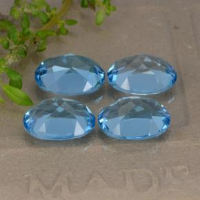 Pedras preciosas de topázio azul natural de 9,36 ct, corte oval, VVS-VS