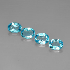 Pedras preciosas de topázio azul natural de  ct, corte oval, VVS-VS