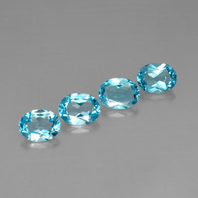 Pedras preciosas de topázio azul natural de  ct, corte oval, VVS-VS