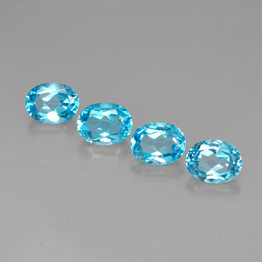 Pedras preciosas de topázio azul natural de 10,39 ct, corte oval, VVS-VS