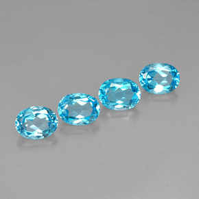 Pedras preciosas de topázio azul natural de 10,39 ct, corte oval, VVS-VS