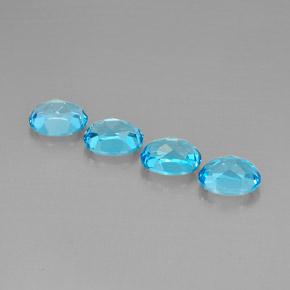Pedras preciosas de topázio azul natural de 10,39 ct, corte oval, VVS-VS