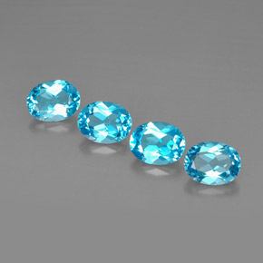 Pedras preciosas de topázio azul natural de  ct, corte oval, VVS-VS