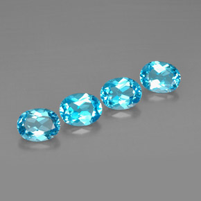 Pedras preciosas de topázio azul natural de  ct, corte oval, VVS-VS