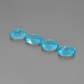 Pedras preciosas de topázio azul natural de  ct, corte oval, VVS-VS