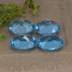 Pedras preciosas de topázio azul natural de 9,12 ct, corte oval, VVS-VS
