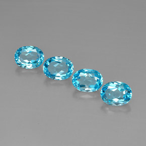 Pedras preciosas de topázio azul natural de  ct, corte oval, VVS-VS