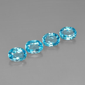 Pedras preciosas de topázio azul natural de  ct, corte oval, VVS-VS