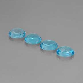 Pedras preciosas de topázio azul natural de  ct, corte oval, VVS-VS