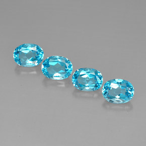 Pedras preciosas de topázio azul natural de  ct, corte oval, VVS-VS