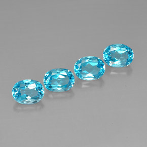 Pedras preciosas de topázio azul natural de  ct, corte oval, VVS-VS