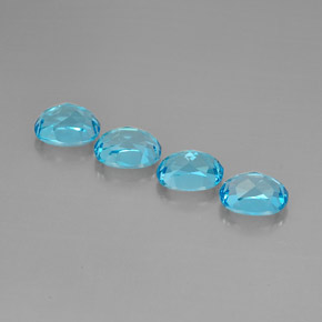 Pedras preciosas de topázio azul natural de  ct, corte oval, VVS-VS