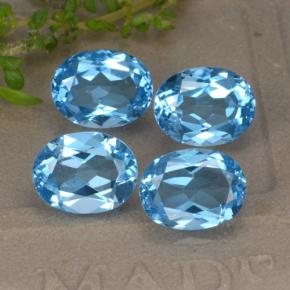 Pedras preciosas de topázio azul natural de 9,40 ct, corte oval, VVS-VS