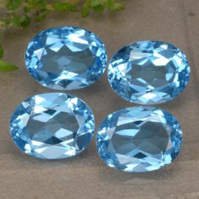 Pedras preciosas de topázio azul natural de 9,40 ct, corte oval, VVS-VS