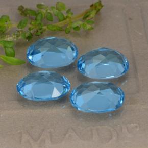 Pedras preciosas de topázio azul natural de 9,40 ct, corte oval, VVS-VS
