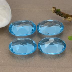 Pedras preciosas de topázio azul natural de 8,92 ct, corte oval, VVS-VS
