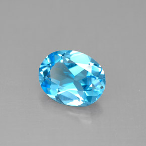 Topázio azul natural 1,91ct, corte oval, VVS-VS