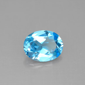 Topázio azul natural 1,91ct, corte oval, VVS-VS
