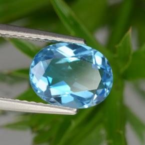 Topázio azul natural 2,39ct, corte oval, VS