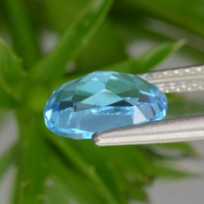 Topázio azul natural 2,39ct, corte oval, VS
