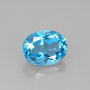 Topázio azul natural 2,40ct, corte oval, VS