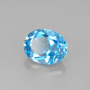 Topázio azul natural 2,40ct, corte oval, VS