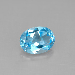 Topázio azul natural 2,12ct, corte oval, VVS-VS