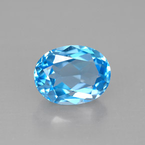 Topázio azul natural 2,48ct, corte oval, VVS-VS