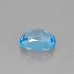 Topázio azul natural 2,48ct, corte oval, VVS-VS