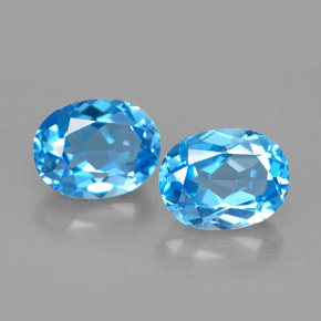 Pedras preciosas de topázio azul natural de  ct, corte oval, VVS-VS