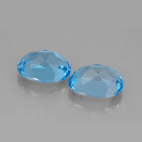 Pedras preciosas de topázio azul natural de  ct, corte oval, VVS-VS