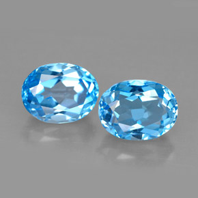Pedras preciosas de topázio azul natural de  ct, corte oval, VVS-VS