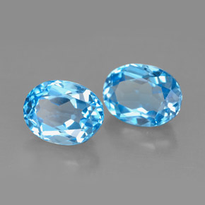 Pedras preciosas de topázio azul natural de  ct, corte oval, VVS-VS