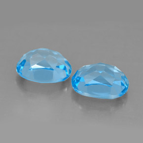 Pedras preciosas de topázio azul natural de  ct, corte oval, VVS-VS