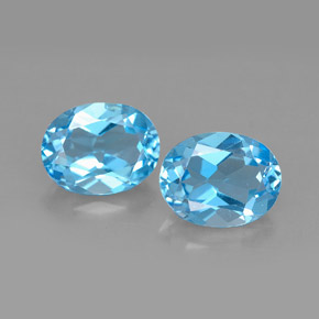 Pedras preciosas de topázio azul natural de  ct, corte oval, VVS-VS